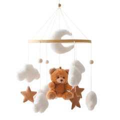 Wooden Baby Crib Mobile with Rattle Toys