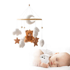 Wooden Baby Crib Mobile with Rattle Toys