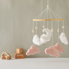 Wooden Baby Crib Mobile with Rattle Toys