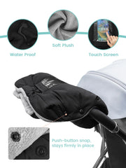 Stroller Warm Gloves with Phone Pocket & Without Phone Pocket Winter Stroller Hand Muff Waterproof Windproof Warm Gloves image 3