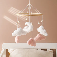 Wooden Baby Crib Mobile with Rattle Toys