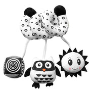Newborns Spiral Hanging Activity Stroller Toy Baby Carseat Toy Black & White Lion Koala Rattle  for Crib Mobile Sensory Toy Gift image 49