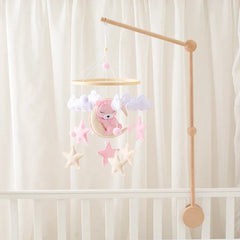 Wooden Baby Crib Mobile with Rattle Toys