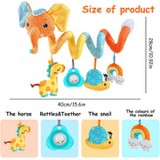 Newborns Spiral Hanging Activity Stroller Toy Baby Carseat Toy Black & White Lion Koala Rattle  for Crib Mobile Sensory Toy Gift image 21