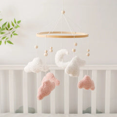Wooden Baby Crib Mobile with Rattle Toys