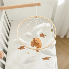 Wooden Baby Crib Mobile with Rattle Toys