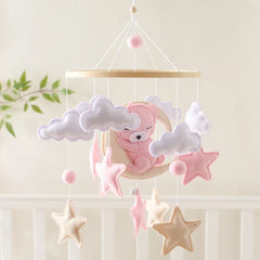 Wooden Baby Crib Mobile with Rattle Toys