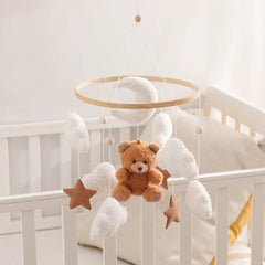 Wooden Baby Crib Mobile with Rattle Toys