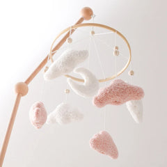 Wooden Baby Crib Mobile with Rattle Toys