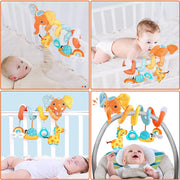 Newborns Spiral Hanging Activity Stroller Toy Baby Carseat Toy Black & White Lion Koala Rattle  for Crib Mobile Sensory Toy Gift image 23