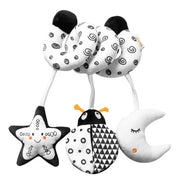 Newborns Spiral Hanging Activity Stroller Toy Baby Carseat Toy Black & White Lion Koala Rattle  for Crib Mobile Sensory Toy Gift image 40