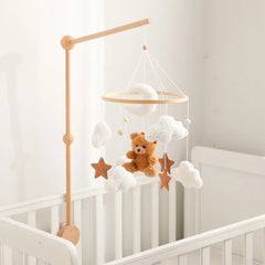 Wooden Baby Crib Mobile with Rattle Toys