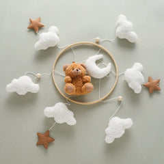 Wooden Baby Crib Mobile with Rattle Toys