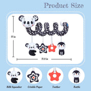 Newborns Spiral Hanging Activity Stroller Toy Baby Carseat Toy Black & White Lion Koala Rattle  for Crib Mobile Sensory Toy Gift image 8
