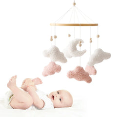 Wooden Baby Crib Mobile with Rattle Toys