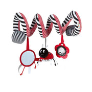 Newborns Spiral Hanging Activity Stroller Toy Baby Carseat Toy Black & White Lion Koala Rattle  for Crib Mobile Sensory Toy Gift image 29