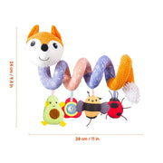Newborns Spiral Hanging Activity Stroller Toy Baby Carseat Toy Black & White Lion Koala Rattle  for Crib Mobile Sensory Toy Gift image 16