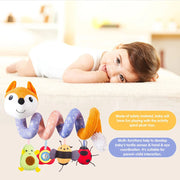 Newborns Spiral Hanging Activity Stroller Toy Baby Carseat Toy Black & White Lion Koala Rattle  for Crib Mobile Sensory Toy Gift image 13