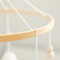 Wooden Baby Crib Mobile with Rattle Toys