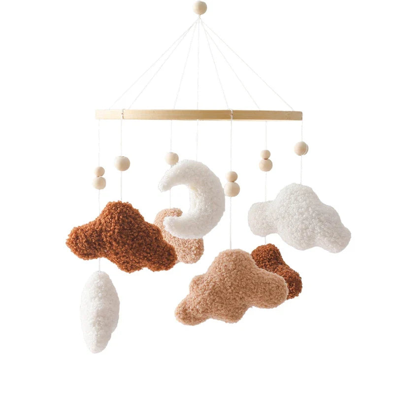 Wooden Baby Crib Mobile with Rattle Toys