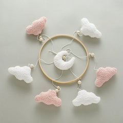 Wooden Baby Crib Mobile with Rattle Toys