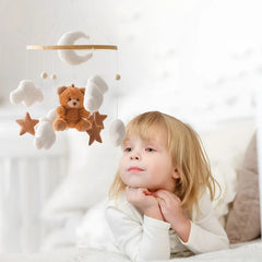 Wooden Baby Crib Mobile with Rattle Toys