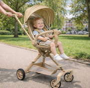 360° Rotating Lightweight Folding Pushchair – Parent & World Facing – Beige/Black image 3
