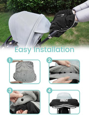 Stroller Warm Gloves with Phone Pocket & Without Phone Pocket Winter Stroller Hand Muff Waterproof Windproof Warm Gloves image 4