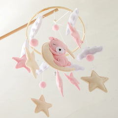 Wooden Baby Crib Mobile with Rattle Toys