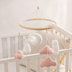 Wooden Baby Crib Mobile with Rattle Toys
