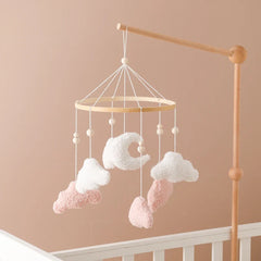 Wooden Baby Crib Mobile with Rattle Toys