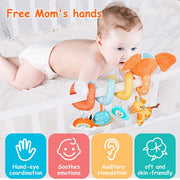 Newborns Spiral Hanging Activity Stroller Toy Baby Carseat Toy Black & White Lion Koala Rattle  for Crib Mobile Sensory Toy Gift image 22