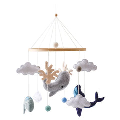 Wooden Baby Crib Mobile with Rattle Toys