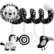 Newborns Spiral Hanging Activity Stroller Toy Baby Carseat Toy Black & White Lion Koala Rattle  for Crib Mobile Sensory Toy Gift image 42