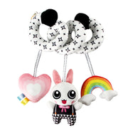 Newborns Spiral Hanging Activity Stroller Toy Baby Carseat Toy Black & White Lion Koala Rattle  for Crib Mobile Sensory Toy Gift image 35