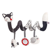 Newborns Spiral Hanging Activity Stroller Toy Baby Carseat Toy Black & White Lion Koala Rattle  for Crib Mobile Sensory Toy Gift image 44