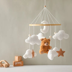 Wooden Baby Crib Mobile with Rattle Toys