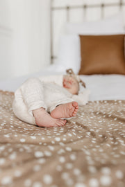 Copper Pearl Knitted Swaddle Blanket Fawn image 12