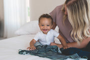 Copper Pearl Knitted Swaddle Blanket Hunter image 4