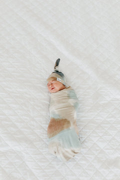 Copper Pearl Knitted Swaddle Blanket Picasso