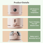 300ml Wireless Instant Water Warmer Electric Kettle for Baby Formula With 5200 mAh Battery Capacity, 300ml 5200 mAh (Pink), 300ml  5200 mAh (Blue), 300ml  5200 mAh (White) image 13