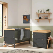 Tutti Bambini Rio 2 Piece Room Set with Deluxe Fibre Mattress - Slate/Honey Oak image 1