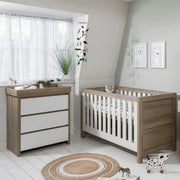 Tutti Bambini Modena 2 Piece Room Set with Sprung Fibre Mattress - White/Oak image 1