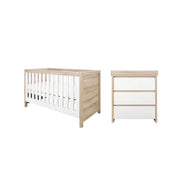 Tutti Bambini Modena 2 Piece Room Set with Sprung Fibre Mattress - White/Oak image 3