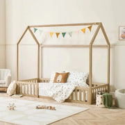 Tutti Bambini Grande Casa Montessori Toddler Floor Bed 90x200cm - Harvest Oak image 1