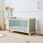 Tutti Bambini Kuba Cot Bed - Golden Oak/Sage Weave image 1