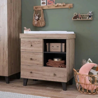 Tutti Bambini Como Chest Changer - Distressed Oak/Slate Grey
