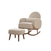 Tutti Bambini Micah Rocking Chair & Footstool - Boucle Biscuit image 2