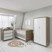 Tutti Bambini Modena 3 Piece Room Set with Sprung Fibre Mattress - White/Oak image 1