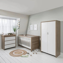 Tutti Bambini Modena 3 Piece Room Set with Sprung Fibre Mattress - White/Oak